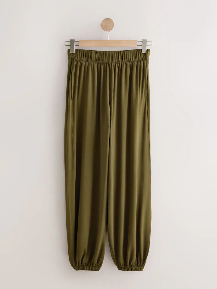 Khakigrün - Slinky Jersey Balloon Leg Joggers