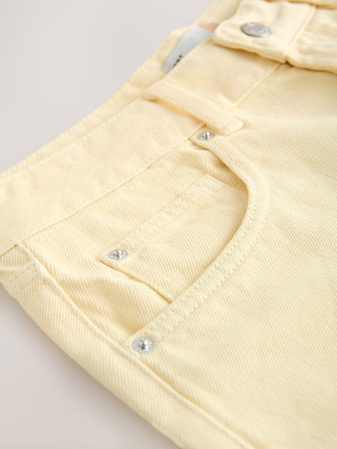 Buttergelb - Jort knielange Denim-Shorts
