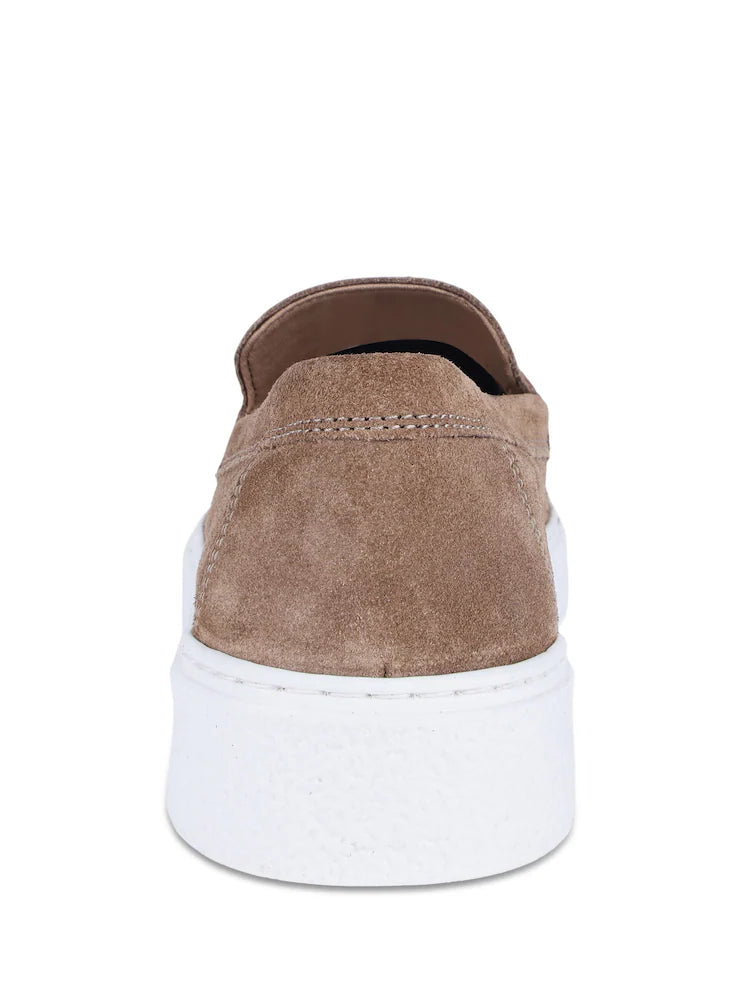 Nature - Off The Hook Scottie Suede Slip On Loafers with Platform Sole