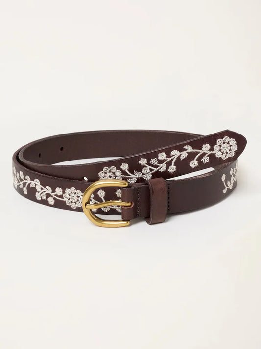 FatFace belt with floral embroidery