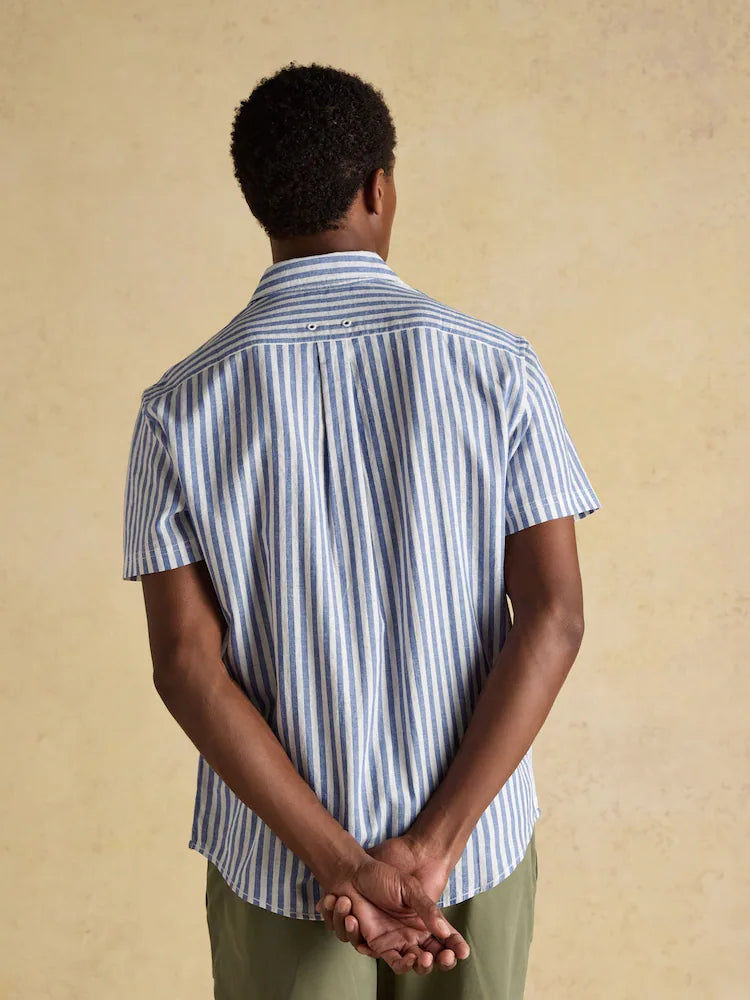 Striped, blue and white - Joules short-sleeved shirt in a linen blend