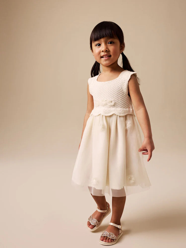 Ecru floral dress for special occasions