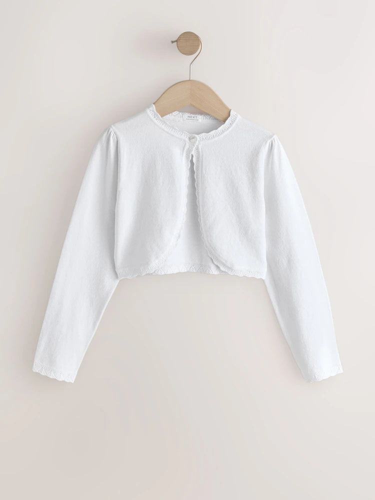 White Occasion Bridesmaid Knitted Cardigan Shrug