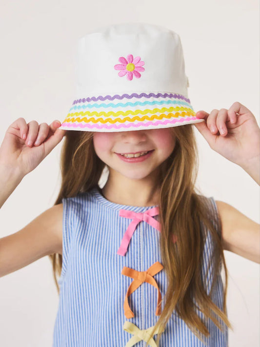 Little Bird by Jools Oliver Pastel Rainbow Rik-Rak Fishing Hat