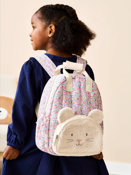 Floral Mouse - Jojo Maman Baby Backpack with Character Design