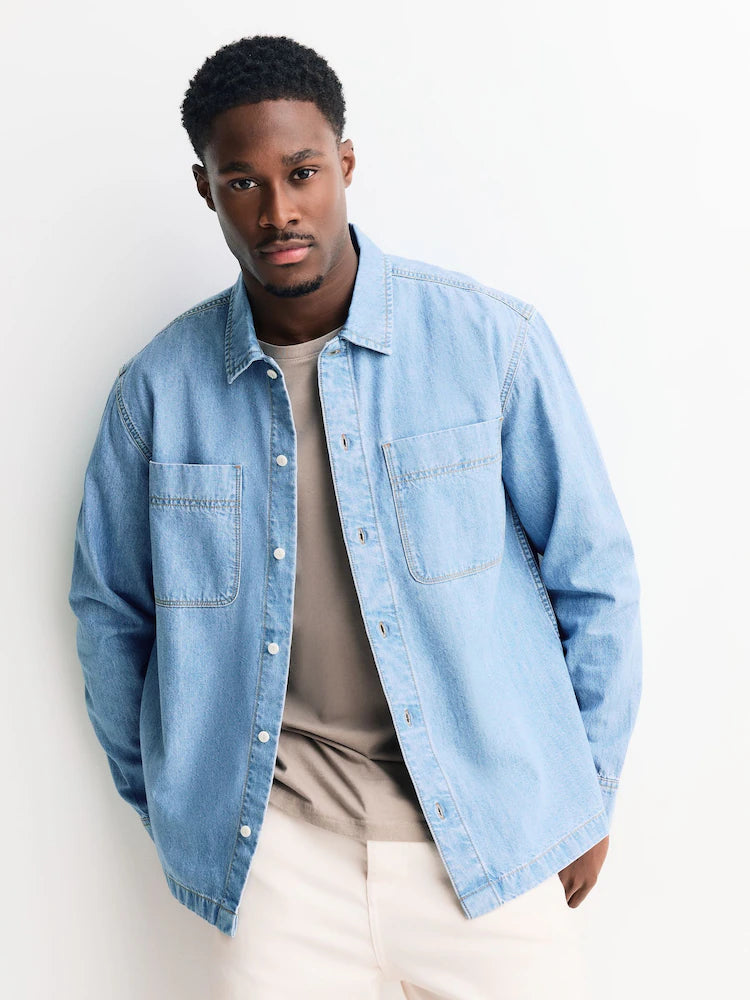 Blue - Denim Shacket Overshirt