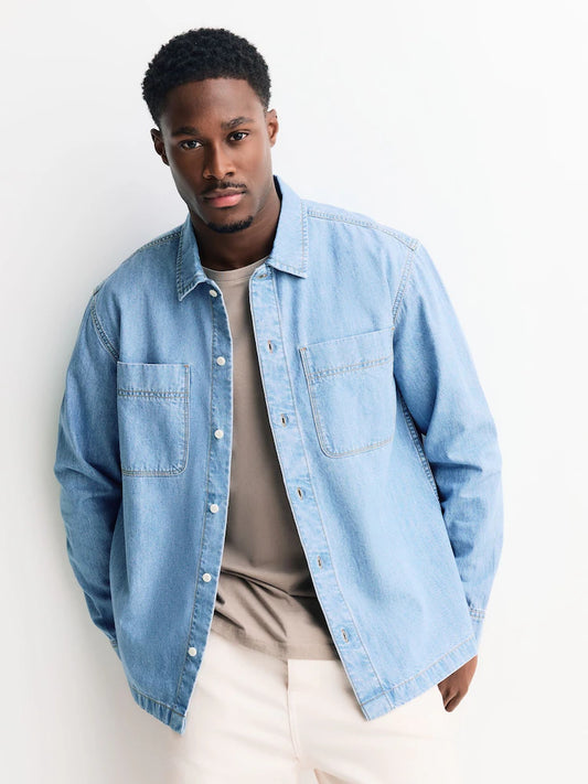 Blue - Denim Shacket Overshirt
