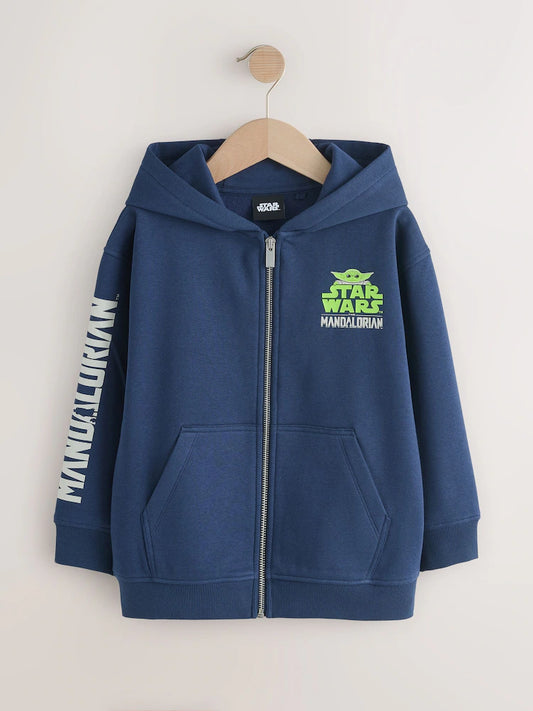 Navy Mandalorian Zip Through Hoodie (3-16yrs)