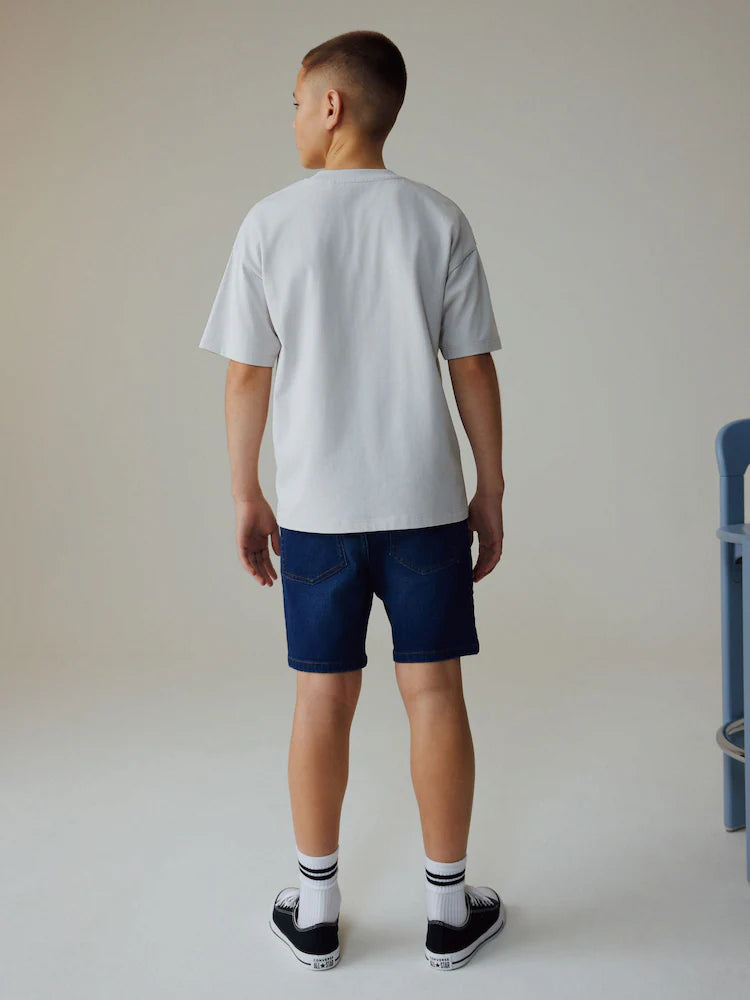Dark blue denim shorts (3-16 years)