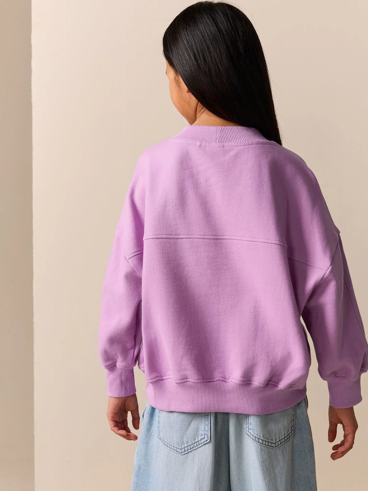 Lila Pailletten-Schmetterling - Sweatshirt (3–16 J.)