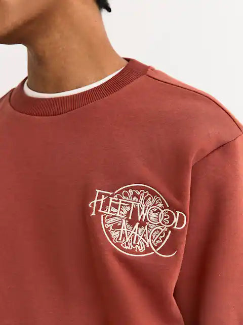 Rust Brown - Fleetwood Mac Licensed Graphic Crew Neck Sweatshirt
