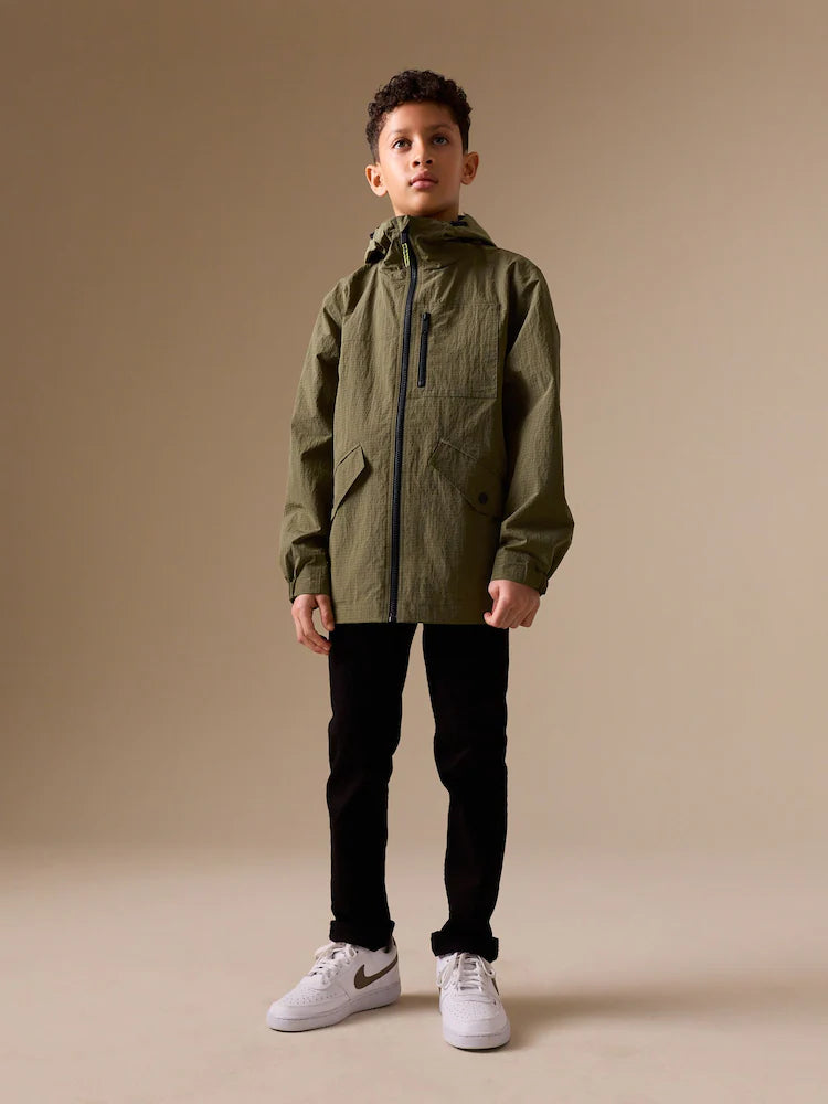 Khaki green utility anorak jacket (3-16 years)