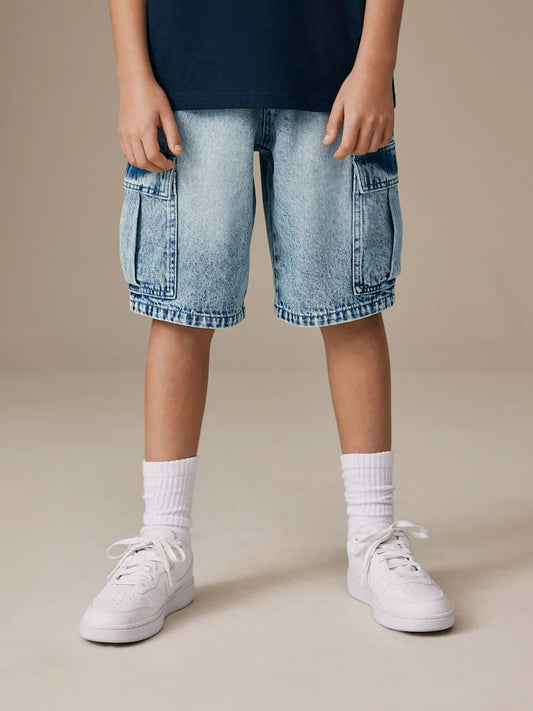 Vintage Denim Blue Cargo Shorts (3-16yrs)