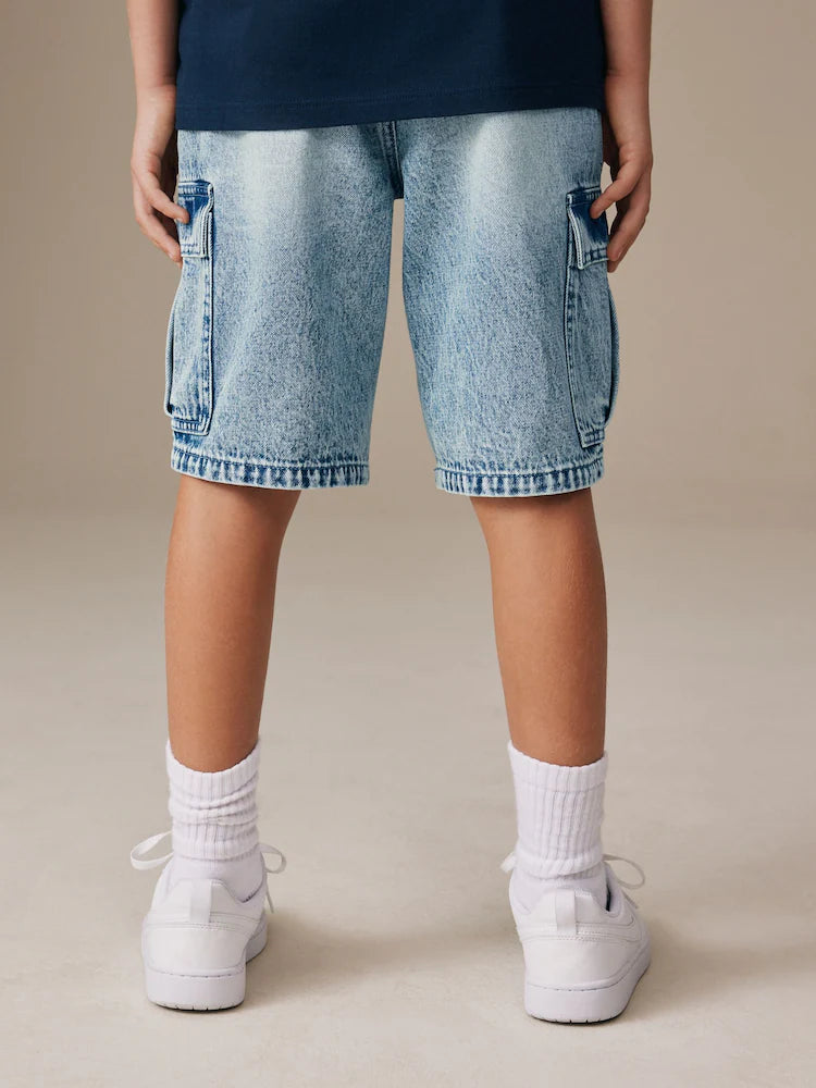 Vintage Denim Blue Cargo Shorts (3-16yrs)