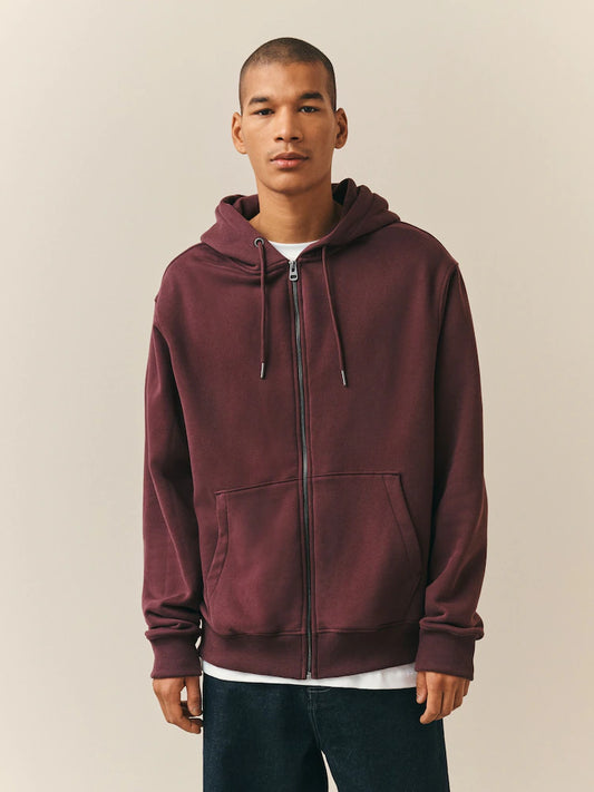 Burgundy red - full-zip hoodie