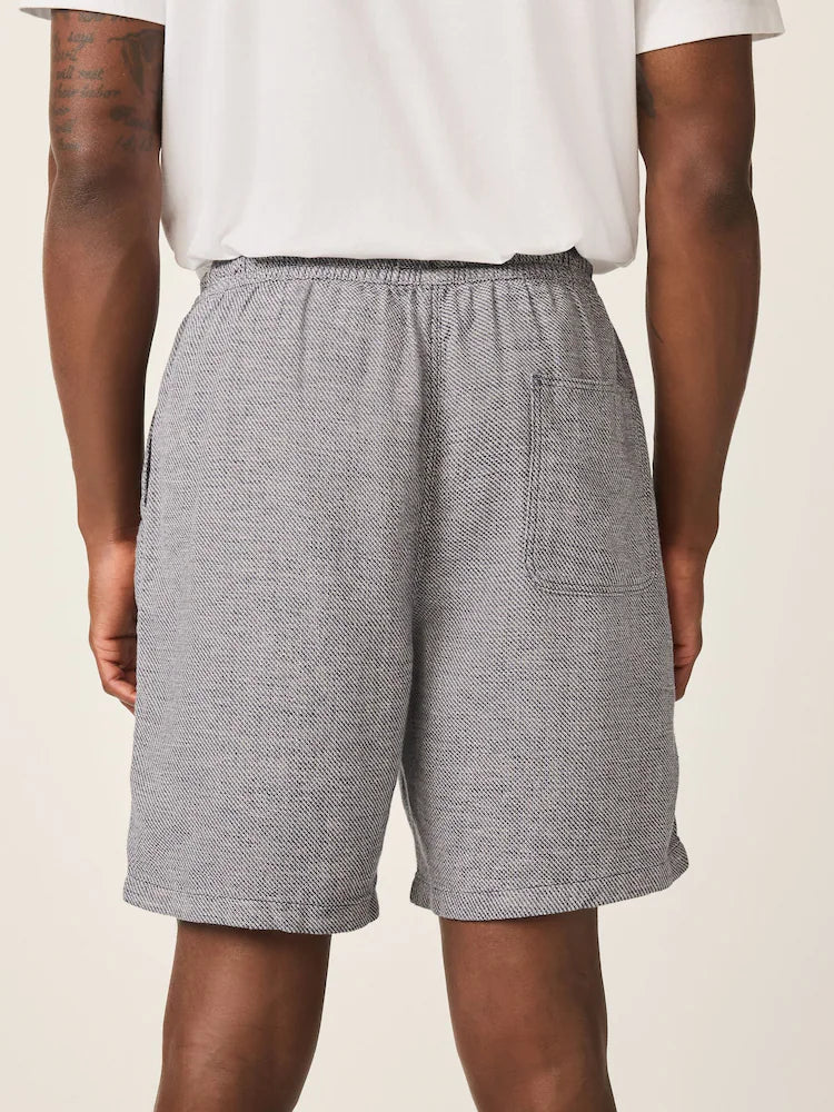 Navy blue - linen blend shorts with elasticated waistband