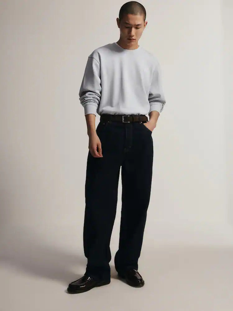 The Set 3 Pack Heavy Cotton Loop Back Crew Neck Sweat Tops