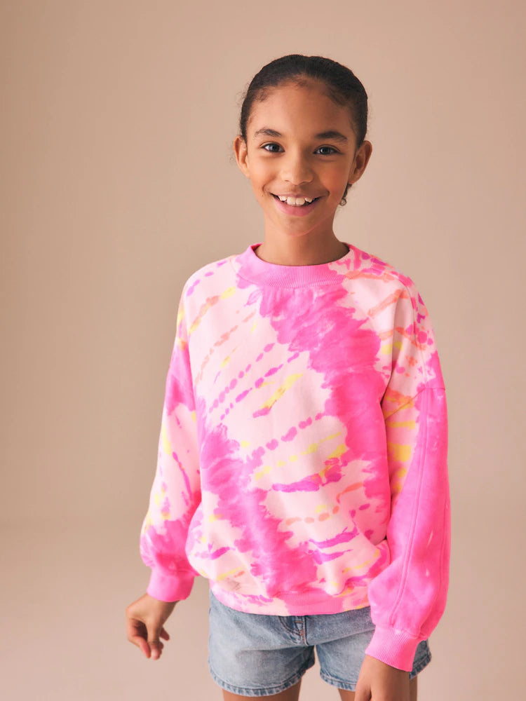 Pink/Gelb Batik - Sweatshirt (3–16 J.)