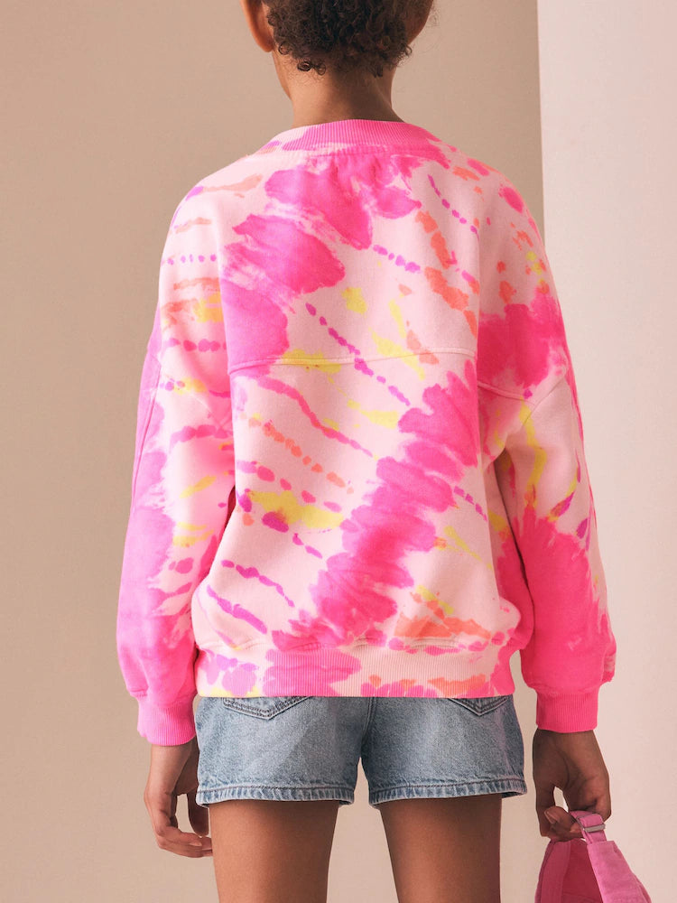 Pink/Gelb Batik - Sweatshirt (3–16 J.)