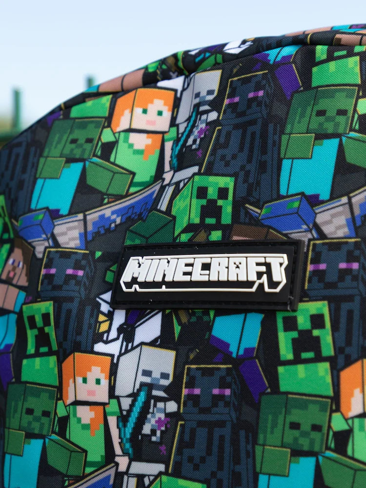 Green - Vanilla Underground Minecraft Boys Creeper and Zombie Allover Print Backpack