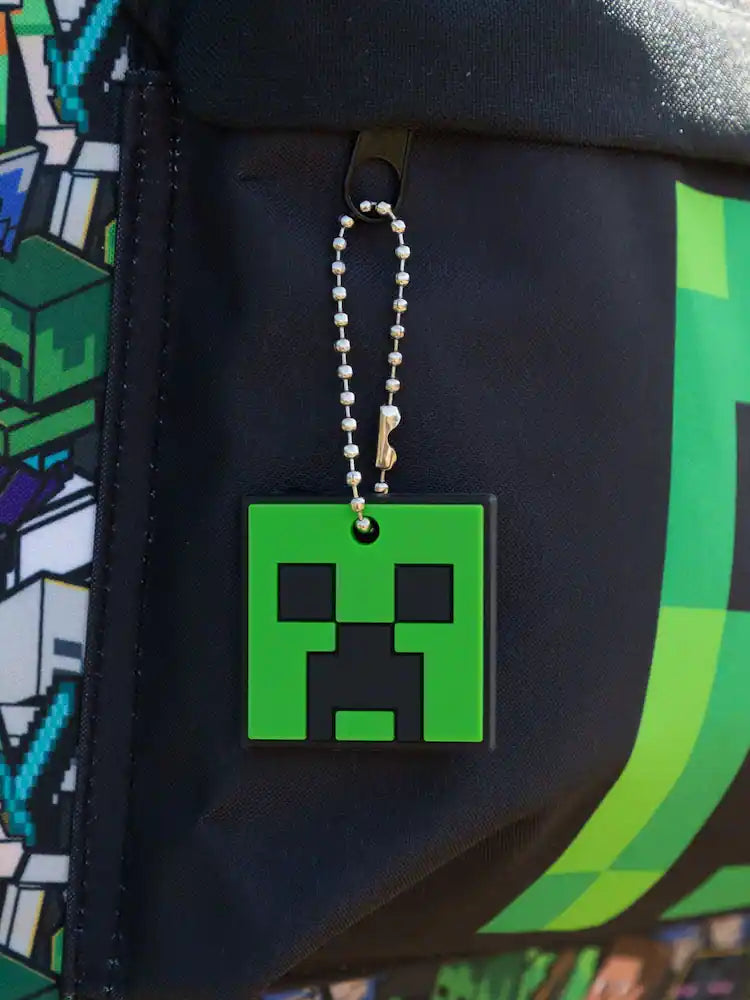 Green - Vanilla Underground Minecraft Boys Creeper and Zombie Allover Print Backpack