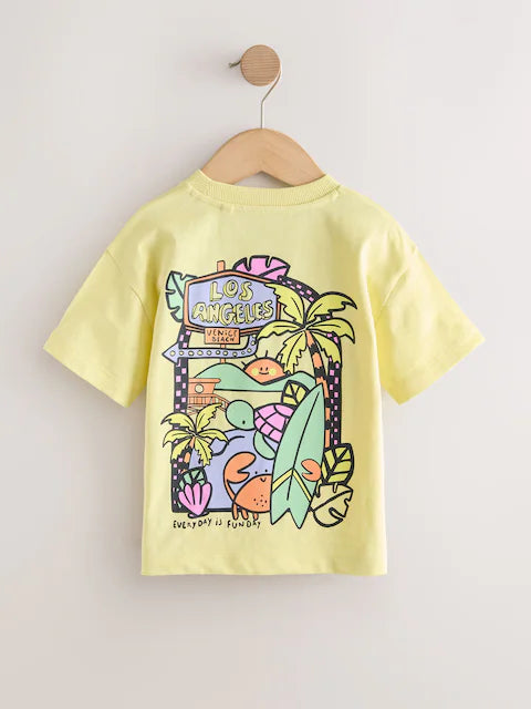 Yellow LA Surf - Short Sleeve Graphic T-Shirts 3 Pack