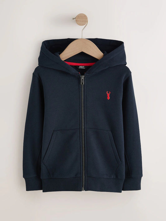 Moose Moose Navy Plain Hoodie (3-16yrs)