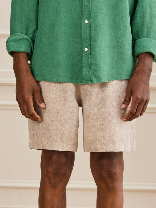 Neutral - Heavy linen shorts with drawstring