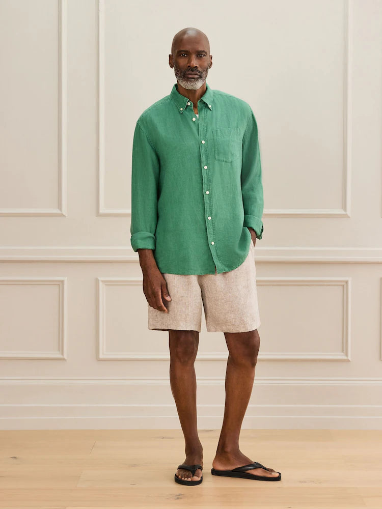 Neutral - Heavy linen shorts with drawstring