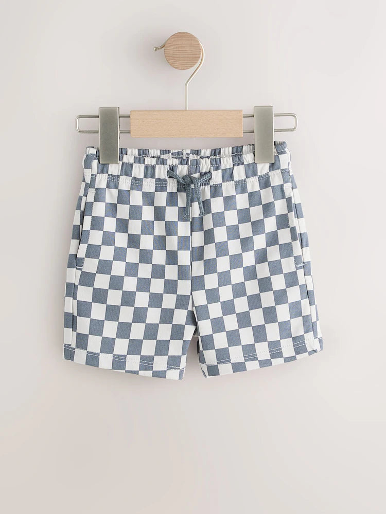Charcoal Checkerboard Jersey Shorts 3 Pack (3mths - 7yrs)