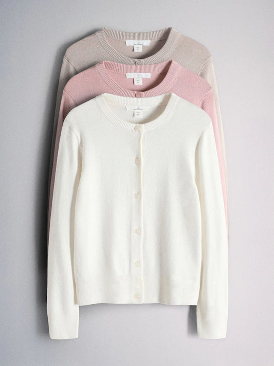 Pink/Cream/Braun - The Set – 3 er-Pack Strickjacken